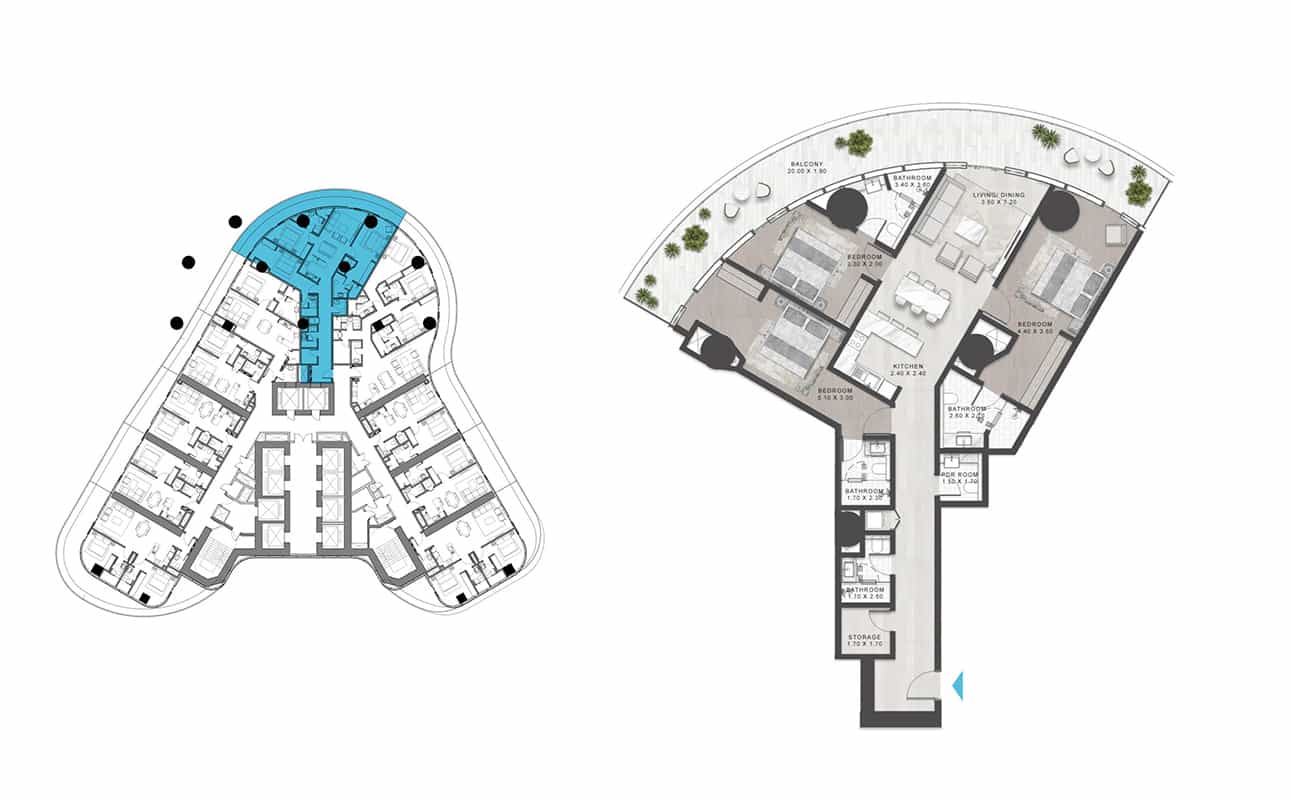 3 Bedroom Floor Plan