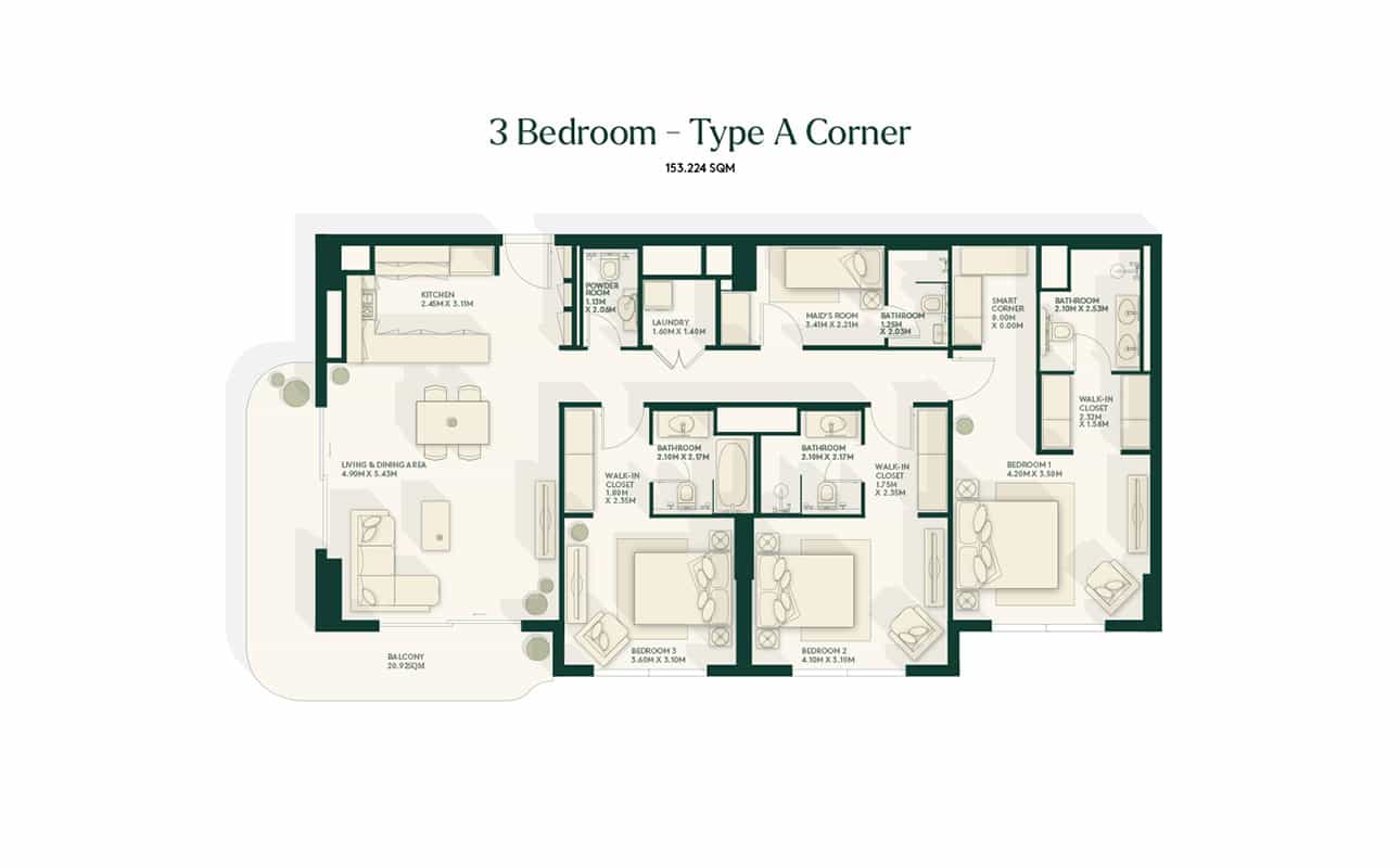 3 Bedroom Type A Floor Plan