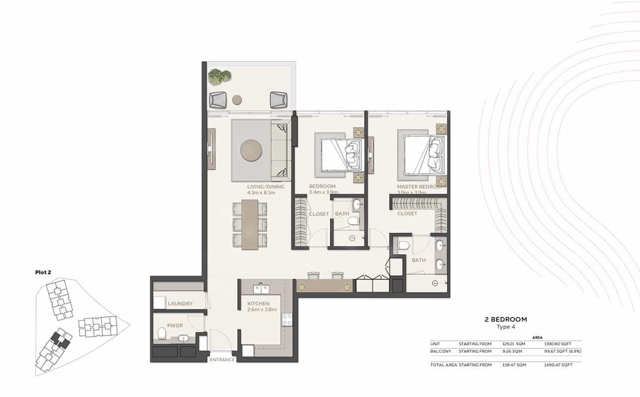 2 Bedroom Floor Plan