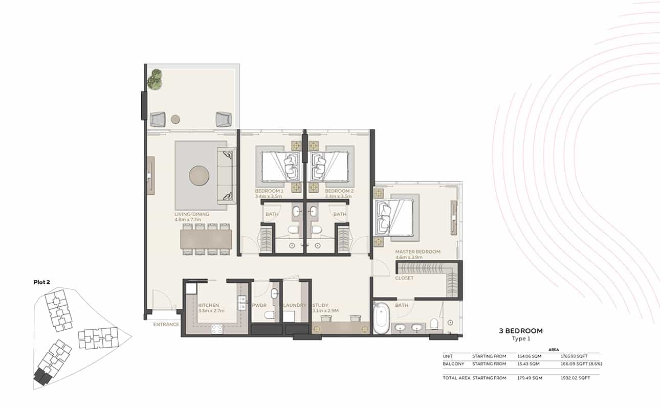 3 Bedroom Floor Plan